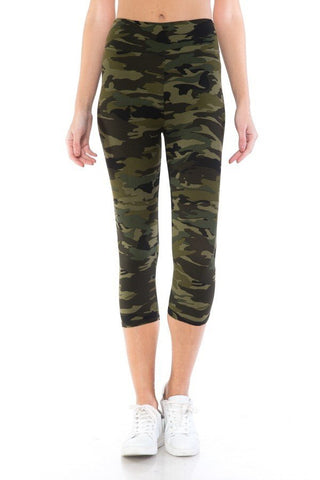 Yoga Style Banded Lined Tie Dye Printed Knit Capri Legging With High Waist. Look Up Deals