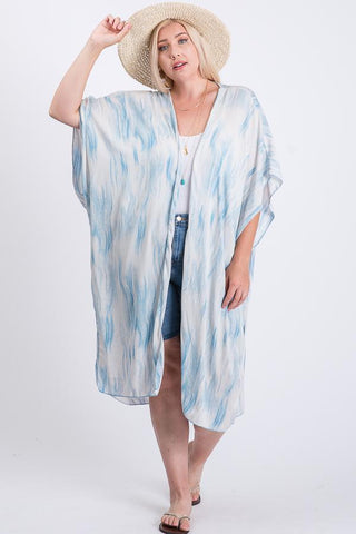 Zebra Print Short Sleeve Maxi Kimono Look Up Deals