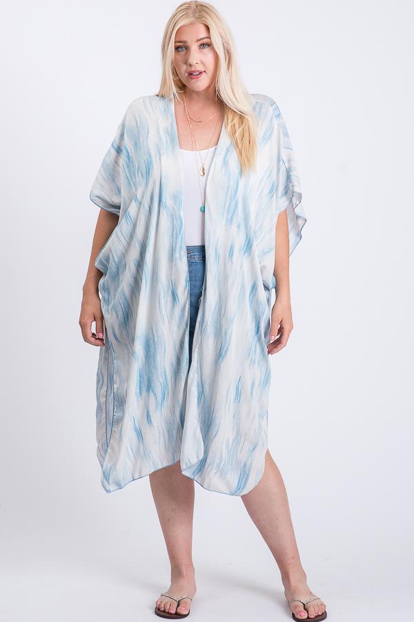 Zebra Print Short Sleeve Maxi Kimono Look Up Deals