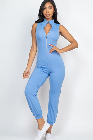 Zip Front Jumpsuit Look Up Deals