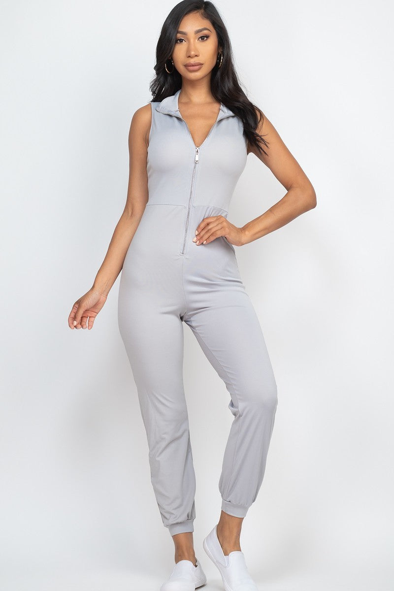 Zip Front Jumpsuit Look Up Deals