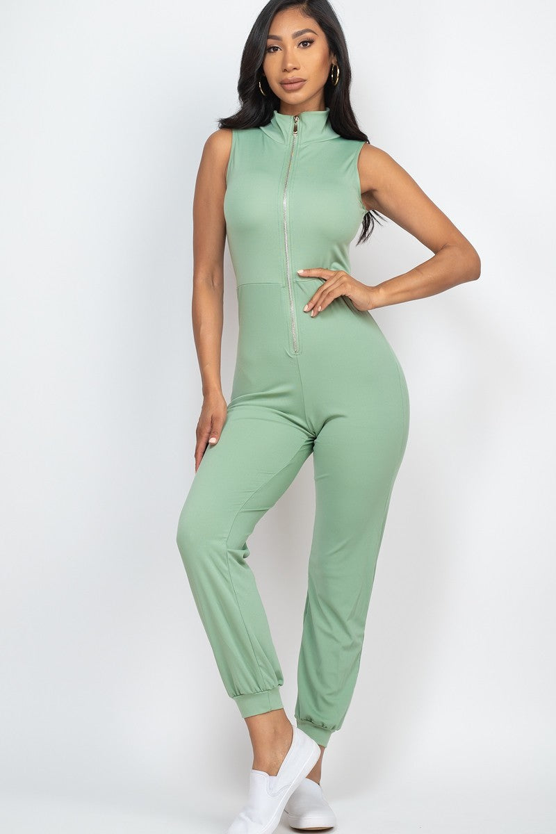 Zip Front Jumpsuit Look Up Deals